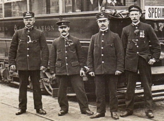 Darwen Corporation Tramways and Blackburn Corporation Tramways tram conductors and motormen